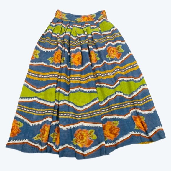 Byblos Dresses & Skirts - Byblos Italy Vintage Midi Skirt Viscose Blend Side Pockets Size 42/US M-L